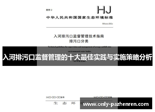 入河排污口监督管理的十大最佳实践与实施策略分析